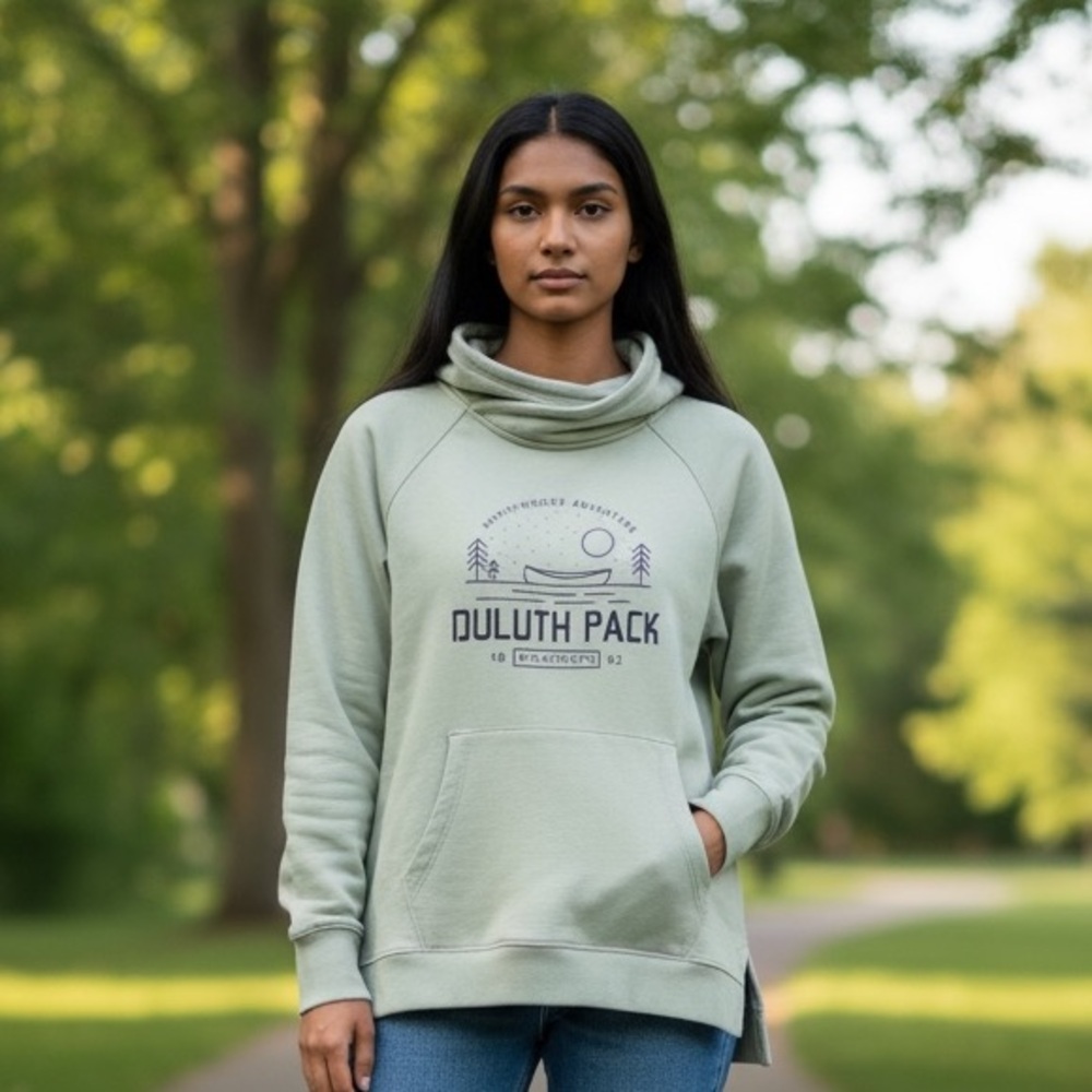 Duluth Pack funnel neck mint green sweatshirt woman’s Large